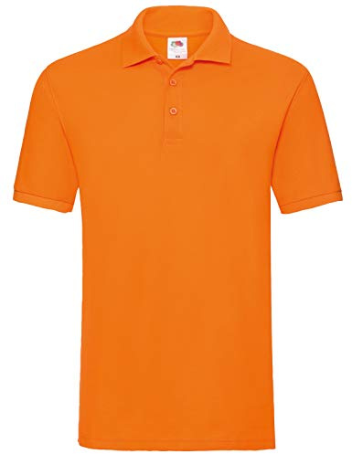 Fruit of the Loom Men's Premium Short Sleeve Polo Shirt, Orange, Medium