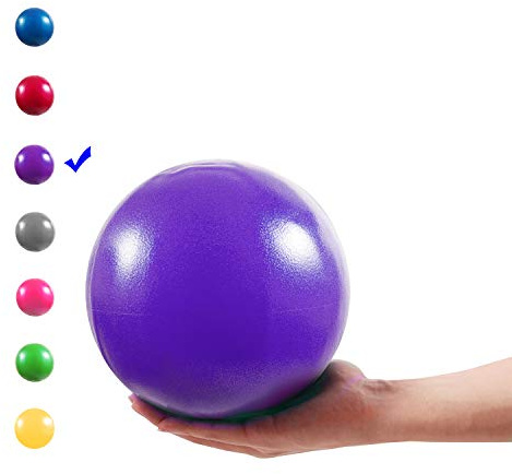 Vaupan Mini Balle d'exercice 22,9 cm Petit Ballon de Gym avec Paille Gonflable pour Yoga, Pilates, stabilité, Barre, thérapie Physique, étirement et entraînement de Base, améliore l'équilibre(Violet)