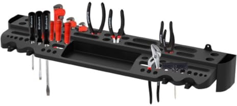 Stalwart Wall Mount Hand Tool Organizer with 61 Holes and 4 Hooks