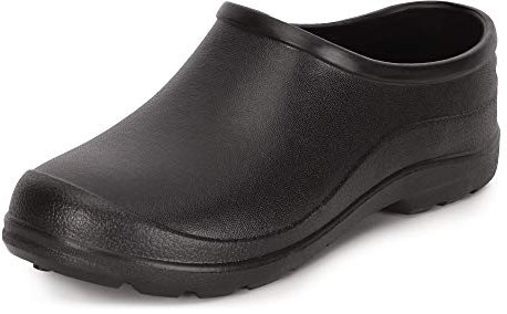 Ladeheid Gartenschuhe Damen und Herren leichte Eva Clogs Bequeme Hausschuhe & Gartenclogs LADW001 (Schwarz, 48 EU)