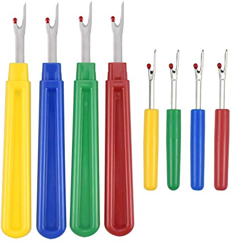 kissral Nahttrenner 8 Stück 2 Größen Fadenentferner Professional Fadenschere Nähwerkzeuge mit Schutzhülle zum Entfernen von unerwünschten Säumen und Nähten