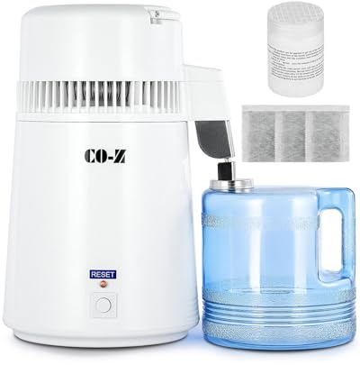 CO-Z Water Distillers, 4L Distilling Pure Water Machine for Home Countertop | Stainless Steel Water Maker for Pure Water, Water Distiller Machine for Home Table Desktop, White