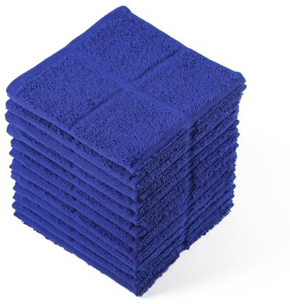 Glynniss Blue Dish Cloths Kitchen Highly Absorbent Navy Dish Rags 100% Cotton Dish Cloths for Washing Dishes, Cleaning (12pcs Blue)