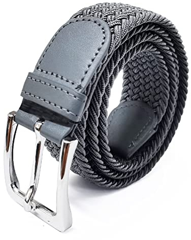 Glamexx24 Unisex töjbart och justerbart elastiskt midjeband för män och kvinnor, flera färger tillgängliga, bredd 3,5 cm, längd från 85 cm till 155 cm, Färg: grå, 100