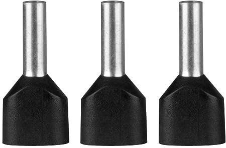 ERKO Cosses doubles 100 Pièces Embouts de Câblage, Section des fils 1.5 mm2 Longueur 8 mm cosses professionnelles en cuivre électro-zingué avec isolation en polyamide