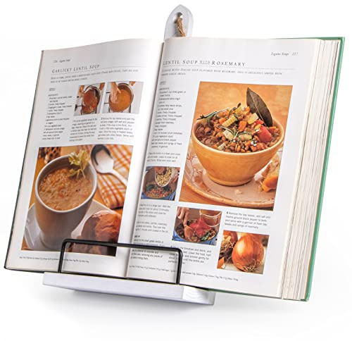 PUERSI Soporte de Libro de Cocina de Madera, Soporte para Recetas