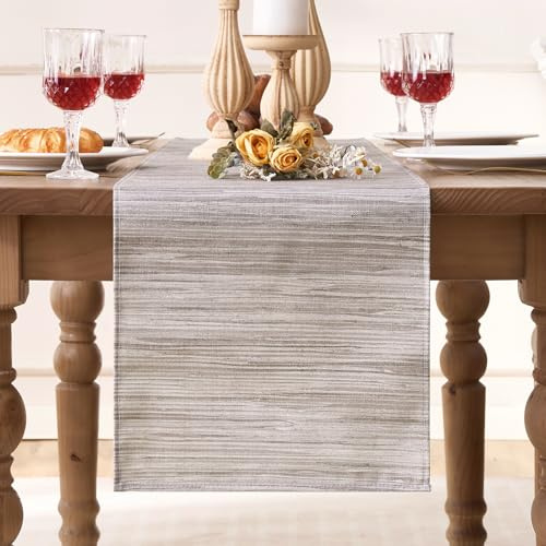 Camino de Mesa Moderno Gris Rústico Manteles Bohemio Sala Resumen Arte Camino de Mesa para Fiesta Decoración Boda Hogar Cocina Decoración de Boda 40 X 140 cm