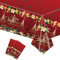 2 Stück Weihnachtstischdecke Rechteck Weihnachten wasserdichte Tischdecke für Tischdekorationen 137 x 274cm Xmas Rot Und Gold Kunststoff Tischdecke für Weihnachten Urlaub Winter-Party-Zubehör