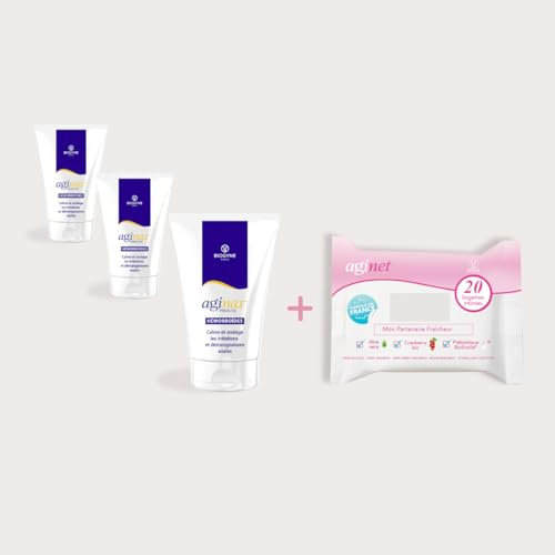 Hémorroides Pack de 3 - Aginax Procto 20 mL+Lingettes 20 OFFERTES - Soulagement Immédiat et Efficace - Crème Apaisante pour Fissures Anales - Fabriqué en France pour Votre Confort