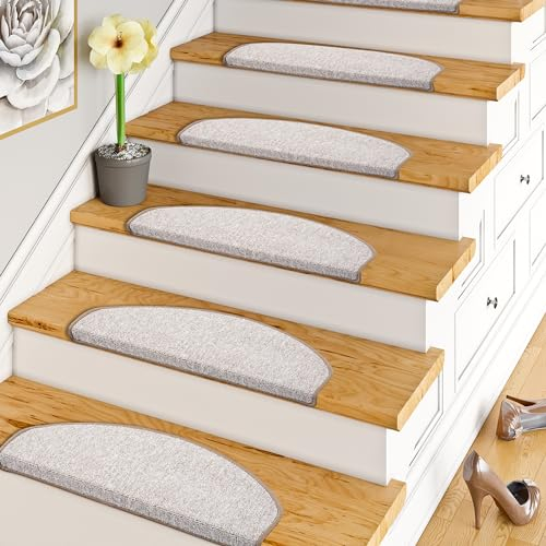 Snapstyle Trend Schlingenware Stufenmatten - rutschfest und Selbstklebend - Einzeln oder 15er-Pack in Großer Farbauswahl - Pflegeleichte Treppenmatten in Flur und Diele