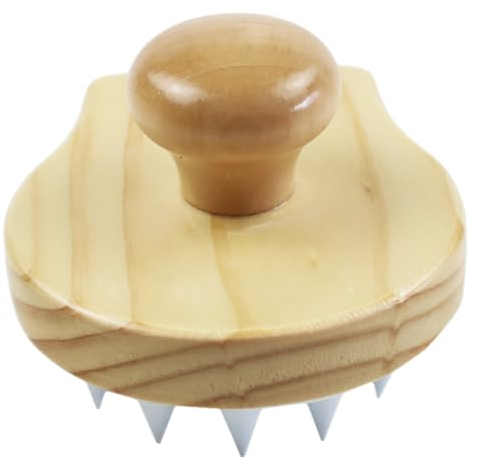 minkissy Holz Kopfhautmassagebürste Shampoo Haarwäsche Bürste Ergonomisch Leicht Mit Weichen Borsten Zur Reinigung Trockener Kopfhaut Und Schuppenentfernung Für Gesundes Haar Pflege