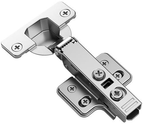 Kimdot Bisagras de armario de cocina de cierre suave sin marco, 3D, ajustables, bisagras europeas de cierre automático con clip, copa de 35 mm, tornillo a juego de 105 grados para una fácil