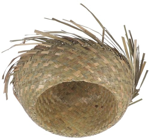WRITWAA Cappello Di Paglia Intrecciato a Mano Cappello Da Spiaggia Uomo Estivo Da Sole Stile Hawaii Accessorio Leggero E Traspirante Per Feste Messicane