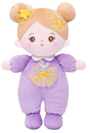 OUOZZZ Giochi Bambini 1-6 Anni - Bambola di Pezza Peluche Morbida e Sicura per Bambina, Gioco Bimbo 1 Anno, Regalo Perfetto 25cm Viola