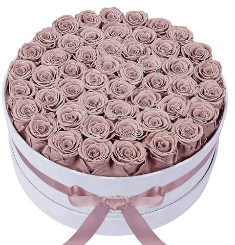 Perfectione Roses 50 Preserved Roses in Velvet Box, Flowers for Delivery