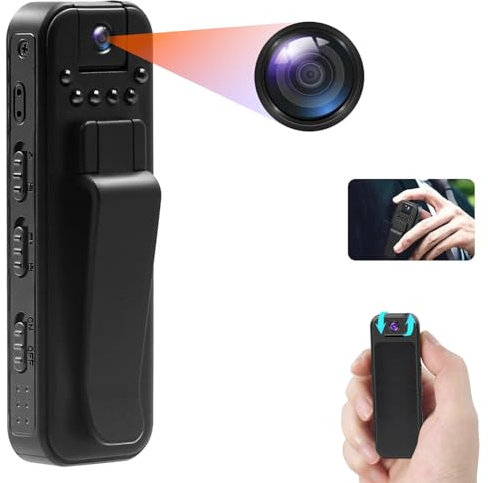 TANGMI Bodycam, 1080P HD & 180° Drehbares Objektiv Body Cam, Unabhängige Tastenbedienung Kleine Kamera mit Nachtsicht für Meetings, Reiten, Haustierspaziergänge