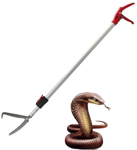 SYFRLLC 7.3ft Snake Catcher Tongs Grabber Professional Traps Stick Heavy Duty Auminum Alloy Pick-up Handing Tools