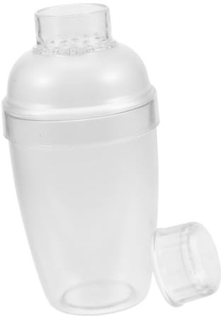 COLLBATH Barman de copa de botellas de coctelera taza de batido de mano botella mini coctelera taza coctelera de café helado de cafe el plastico Transparente