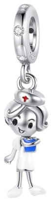Csenyuer Abalorios Charms Colgantes de Nurse Dangle Cuentas Plata de Ley 925 con Compatible con Pulsera Europeo, Charms para Mujer