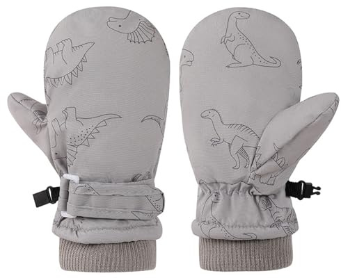 Muorruo Gants de neige pour tout-petits – Moufles imperméables pour jeunes – Moufles de ski doublées en polaire pour enfants – Gants d'hiver pour garçons et filles – Taille M