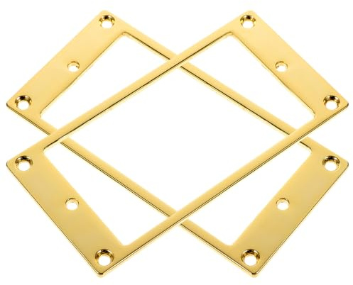 Ciieeo Marcos de Pastillas de Guitarra Eléctrica de Latón, Par de Cubiertas Protectoras Doradas, Marco de Captación de Sonido para Guitarras y Bajos Eléctricos, Accesorios para Mejorar