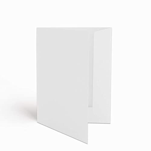 Werbegrün Präsentationsmappe A4 – 50 Stück Weiß (Hochweiß) | FSC® MIX 70% | Dokumentenmappe aus 320g/m² Pappe | Mit Visitenkartenschlitz | Made in Germany | Direkt vom Hersteller