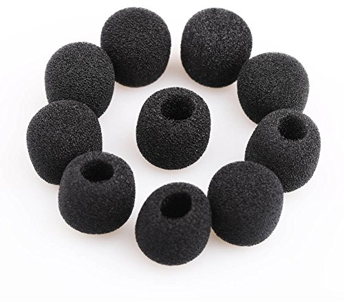 Top Element - Piccole protezioni antivento in schiuma per microfono Lavalier da cuffie, 15 pezzi