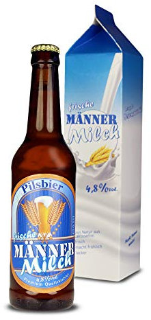 Monsterzeug Männermilch - 0,33 Liter Bierflasche in Milchverpackung, Bier in lustiger Verpackung