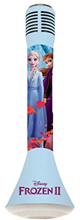 Lexibook - Disney Die Eiskönigin - Tragbarer Bluetooth-Lautsprecher mit Stimmwechselfunktion, Mikrofon zum Singen, Leuchtender Lautsprecher 5W, Micro SD-Anschluss, Blau/Violett - MIC210FZ