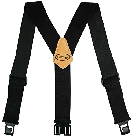 MELOTOUGH Bretelles Homme Bretelles Perry avec clip de ceinture pour homme de 5,1 cm de large, bretelles non métalliques pour robe décontractée, lieu de travail, noir, Small/Medium/Large/X-Large