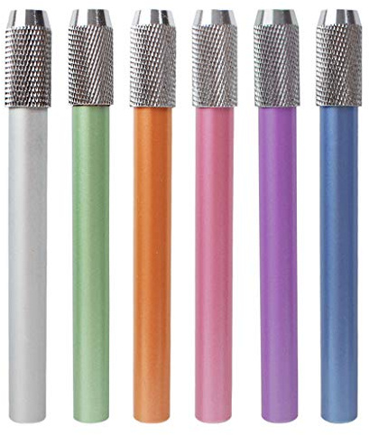 Alargador de lápices 6 piezas, aluminio soporte extensor de lápiz Muiti-color, 105 mm