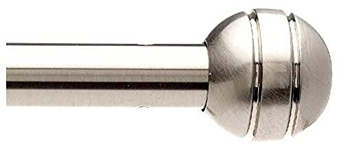 TRINGLES Rondes pour VITRAGE Metal | Ø10 | 1 Tringle Ronde Embout Boule 40-70CM | Chrome Mat