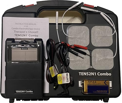 Therapist’s Choice TENS Unit and EMS Muscle Stimulator ComboOTC TENS Device with Accessories,Black
