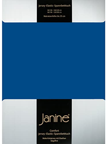 Janine Jersey Elastic Spannbetttuch Royalblau, 180x200 cm - 200x220 cm