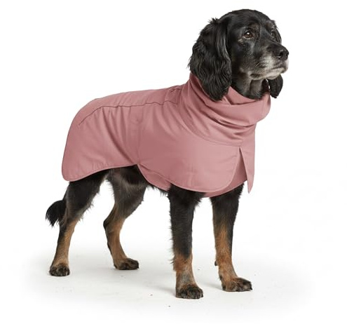 Spark Paws Dog Raincoat, Waterproof Windproof Rain Jacket, for Small Medium Large Extra Large Dogs, Reflective Breathable Full-Body Coverage Dry Suit - Sea Pink, 2XL