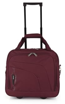 Gabol - Maletín con Ruedas y Compartimento para Portátil 15,6″ Week Eco 40x36x19 cm - Altura con Tirador Totalmente Extendida 101 cm - Fabricado en Poliéster Reciclado RPET - Diseño Español - Burdeos