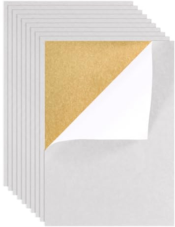 PATIKIL Feltro Autoadesivo 8.3 x 11.8, 10Pz Formato A4 Rivestimenti Tessuto Vellutato Morbido Pellicola Adesiva per Artigianato Fai Te Cassetti Scatola Rivestimento Feltro, Bianco