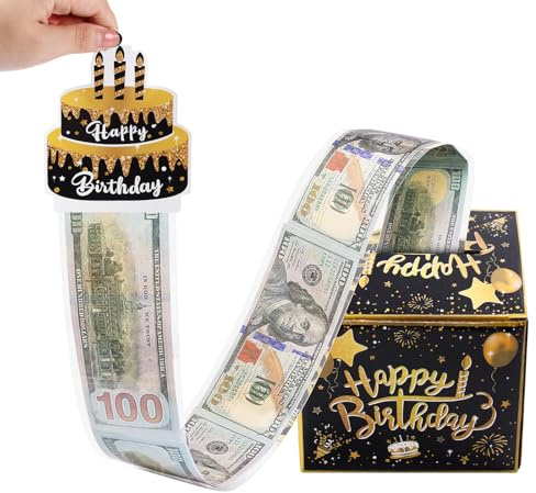 PlusBee Scatola Regalo di Soldi per Compleanno – Divertente Scatola di Soldi a Tirare per Regali di Soldi Creativi, Sorpresa Fai-da-Te per Presentazione di Soldi per Compleanni, Scatola Unica per