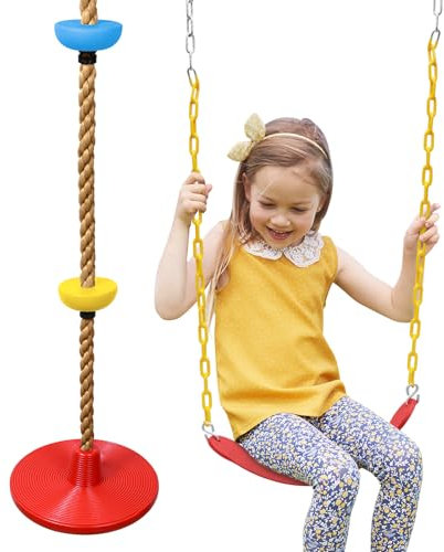 Tree Swing for Kids Rope Swing for Tree Climbing Rope for Kids-Red Kit