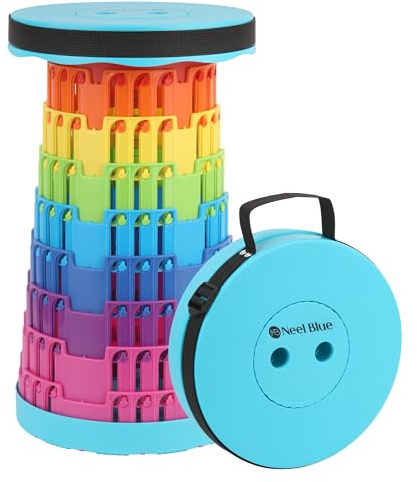 WedDecor Telescopic Folding Stool Portable Adjustable Seat - Rainbow