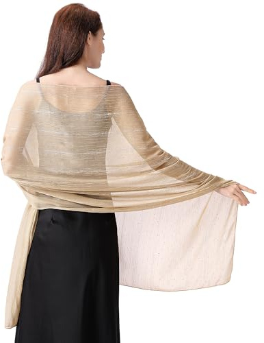 Damsjal wraps för kvinnor – chiffong sjal för kvinnor glittrande strass för banketter, bröllop och formella tillfällen.