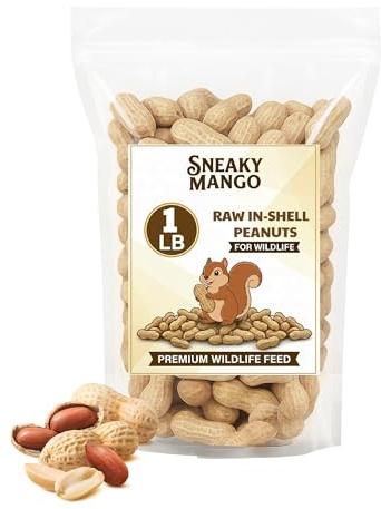 Snaky Mango Raw Peanuts in Shell - 1 Pounds – All-Natural Food for Squirrels, Deer, Birds, and Other Wildlife Animals – Grown in the USA for Healthy Nutrition