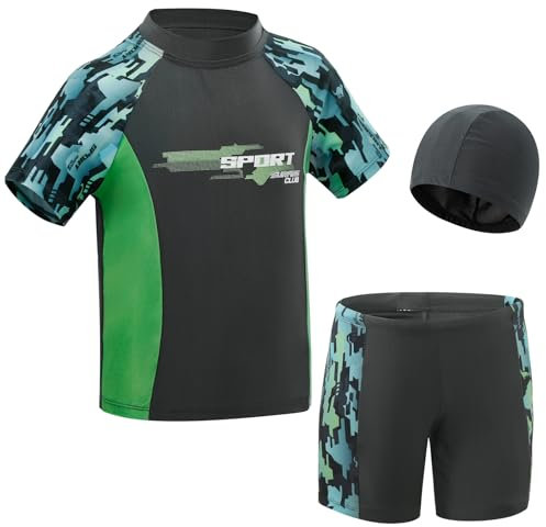 KAKU NANU UV Badebekleidung Junge Badeanzug Kinder Rashguard-Sets Schwimmanzug Badehosen für Jungen 122 128 122/128 Urlaub Must Haves 6 7 8 Jahre