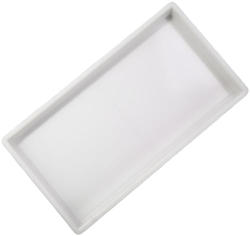 22x12 Cm Bandeja Decorativa Rectangular Blanca para Baño, Cocina O Dormitorio, Organizador Multifuncional para Perfumes, Jabones, Toallas, Cosméticos, Plantas Pequeñas Y Accesorios