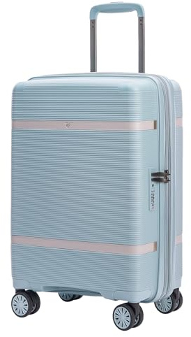 Verage Florence Hardside Carry-On Luggage with Spinner Wheels, Lightweight Expandable Suitcase with TSA Lock, Artist-Inspired Stylish Travel Luggage for Women, 20-Inch, Aqua Mist