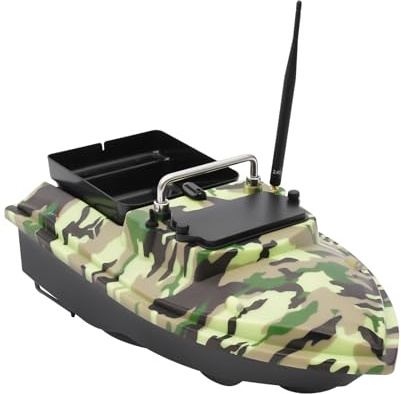 TyochiAki Barca per mangimi da 500 m di distanza, 2 batterie da 5200 mAh, con spia di controllo e avviso a batteria bassa, 1,5 kg, ricarica a 3 – 4 livelli, antivento, con antenne e borsetta