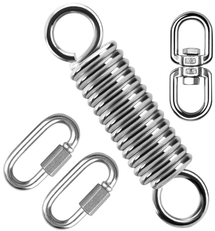 YIGZYCN Outdoor Amaca Sospensione Molla Set 2 Moschettoni 360 Ruota di Assorbimento degli Urti Design 250kg Forte Aggiornamenti Esterna Amaca Sospensione Molla