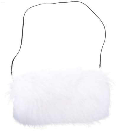 HEANUJJ Faux Fur Hand Muffs Winter Warm Muff White with Lanyard, Lightweight Washable Hand Warmer for Ladies, Elegant Winter Accessory