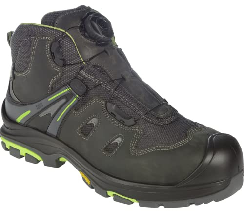 WÜRTH MODYF Sicherheitsstiefel S3 SRC Techno Flexitec in anthrazit lemon - Arbeitsschuhe für Herren und Damen - mit Metallelementen & wasserabweisend - in der Größe 46