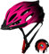 Lelesta Casco da bicicletta di sicurezza in polistirene + copertura in policarbonato, Casco da Bici Regolabile con fanale posteriore per MTB, casco da bici da corsa, integrale (Rosa sfumato)